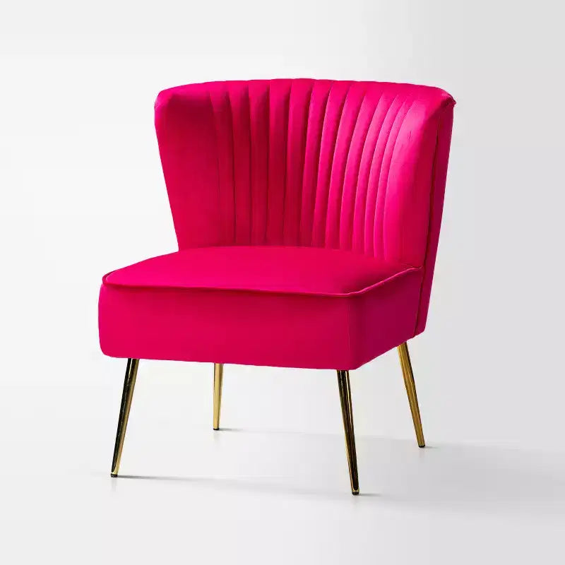 Fauteuil d'appoint en velours avec piètement en métal doré