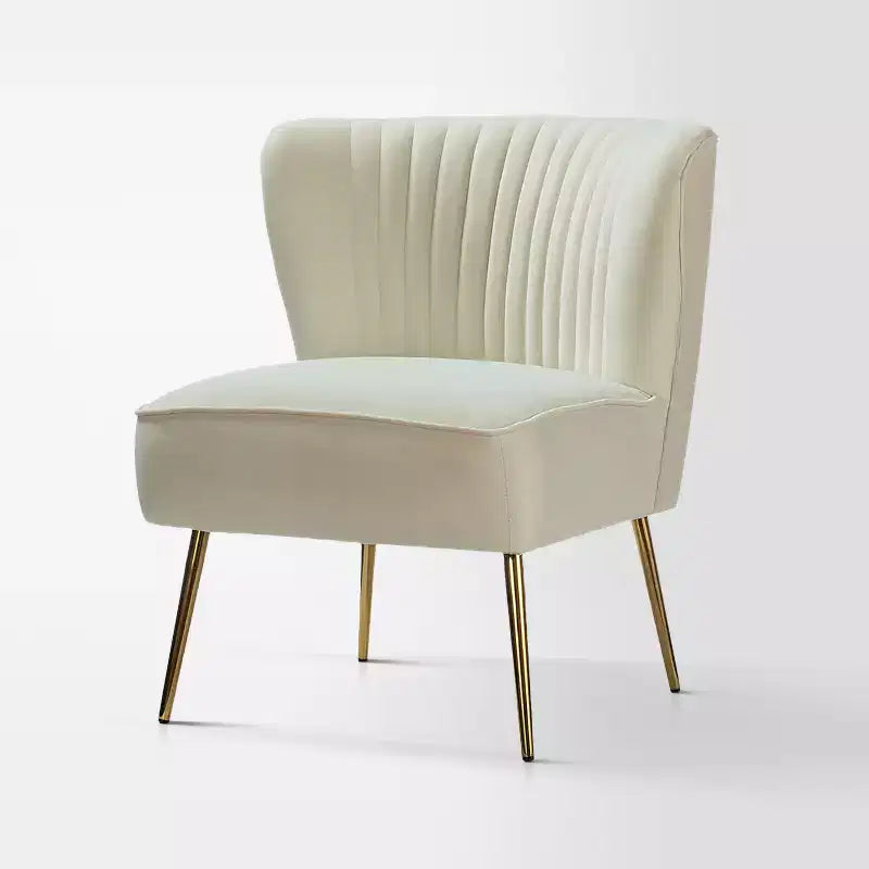 Fauteuil d'appoint en velours avec piètement en métal doré