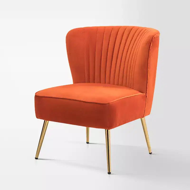 Fauteuil d'appoint en velours avec piètement en métal doré