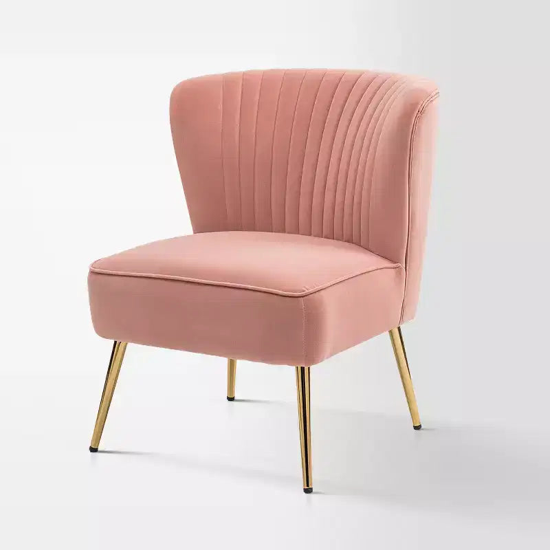 Fauteuil d'appoint en velours avec piètement en métal doré