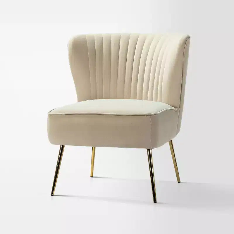 Fauteuil d'appoint en velours avec piètement en métal doré