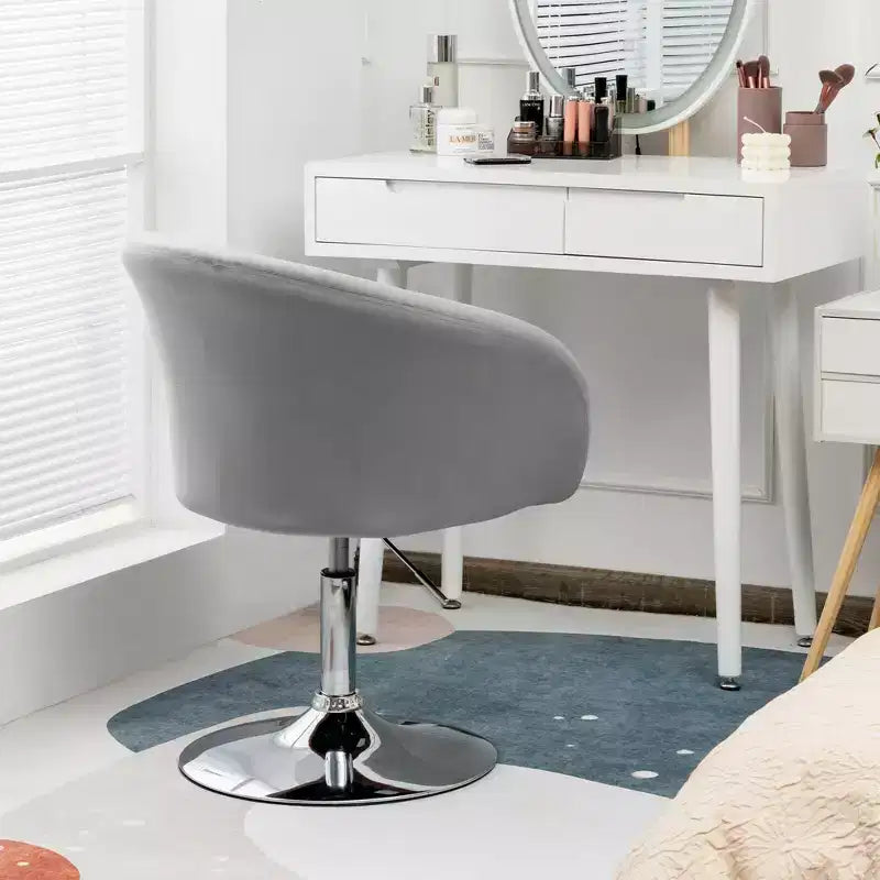 Chaise de bar moderne en velours réglable en hauteur avec siège pivotant pour maquillage