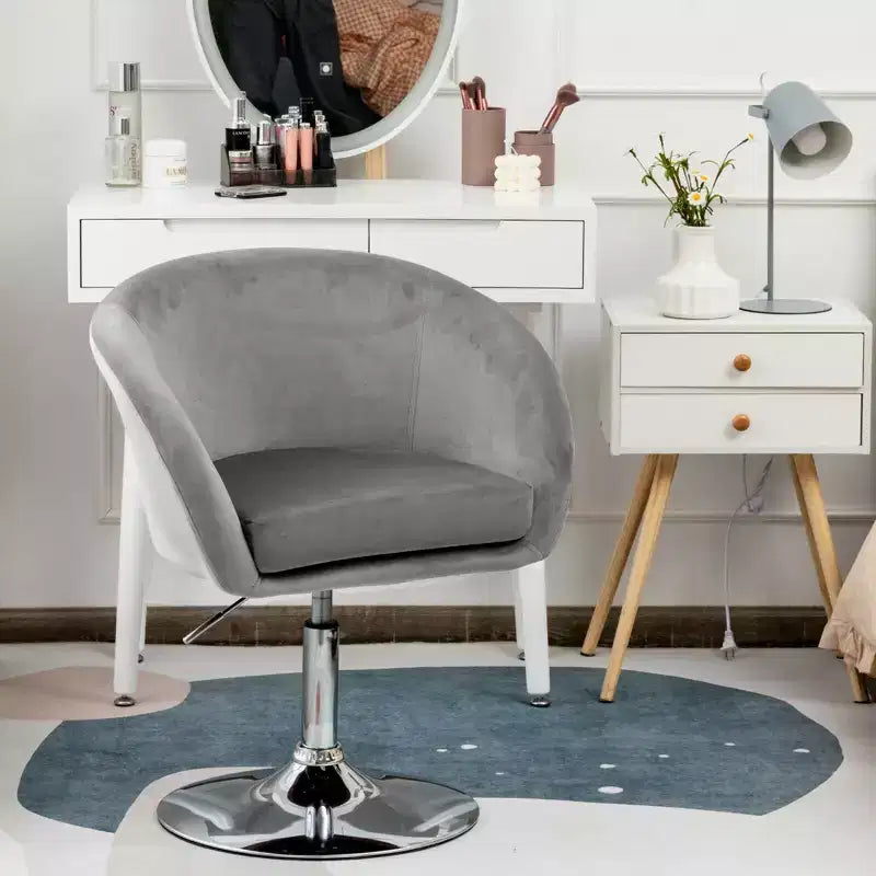 Chaise de bar moderne en velours réglable en hauteur avec siège pivotant pour maquillage