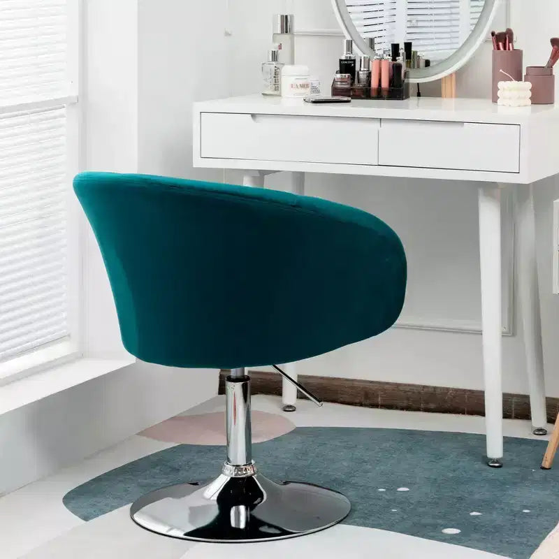 Chaise de bar moderne en velours réglable en hauteur avec siège pivotant pour maquillage