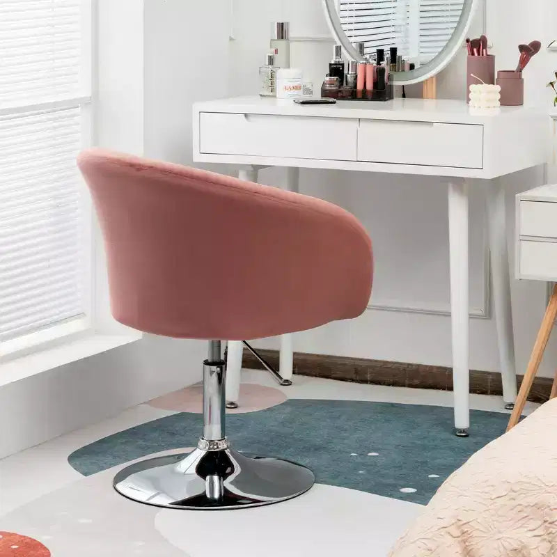 Chaise de bar moderne en velours réglable en hauteur avec siège pivotant pour maquillage