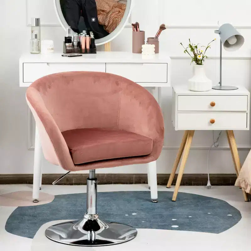 Chaise de bar moderne en velours réglable en hauteur avec siège pivotant pour maquillage