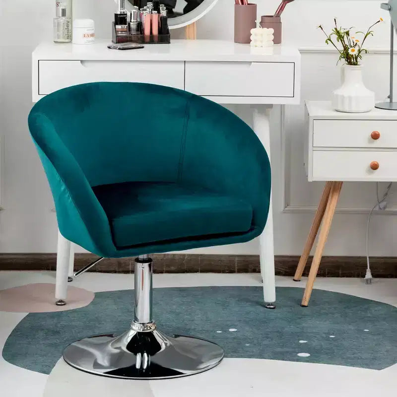 Chaise de bar moderne en velours réglable en hauteur avec siège pivotant pour maquillage